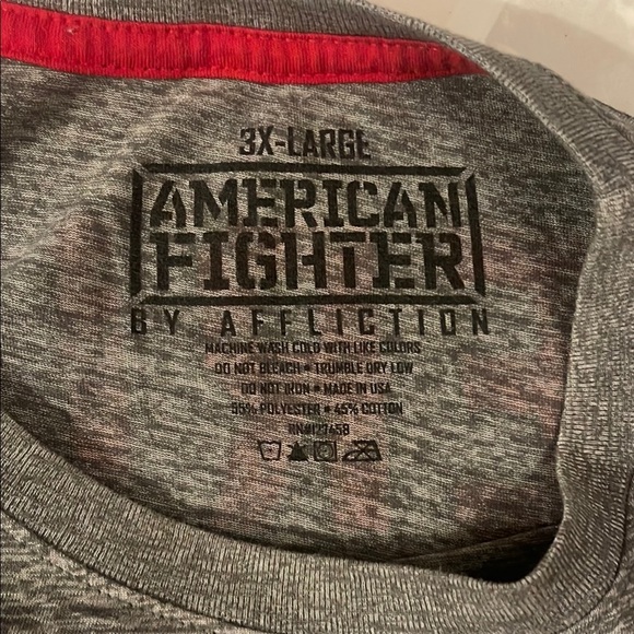 American Fighter Gray Short Sleeve Tee Athletic Style By Affliction - Picture 2 of 5